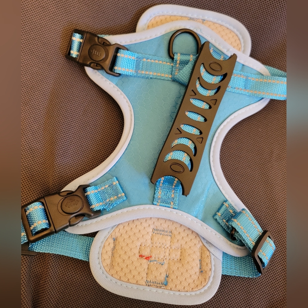 Small Blue Dog Harness with Handle
